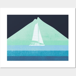 Sailing in the shades of blue Posters and Art